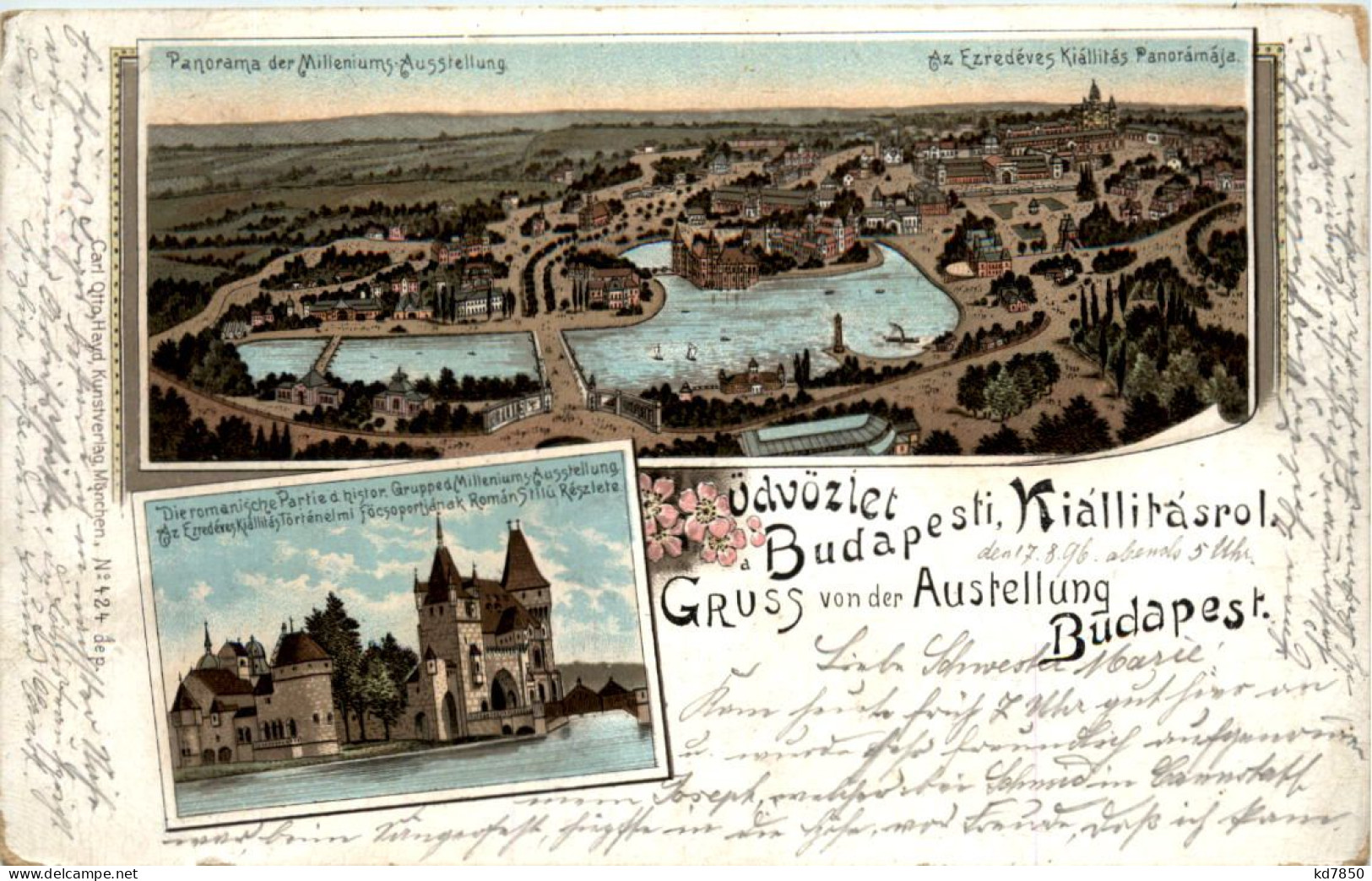 Gruss Aus Budapest - Litho - Milleniums Ausstellung - Ungarn