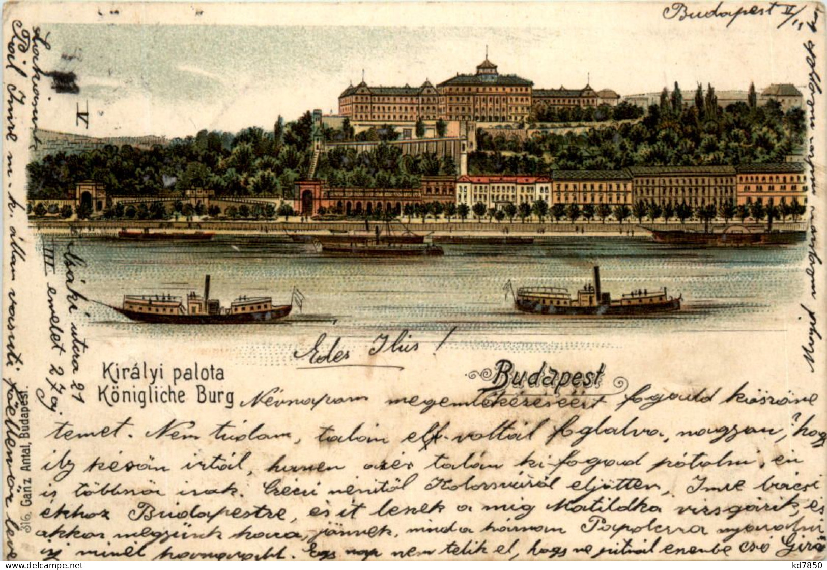 Budapest - Königliche Burg - Litho - Ungarn