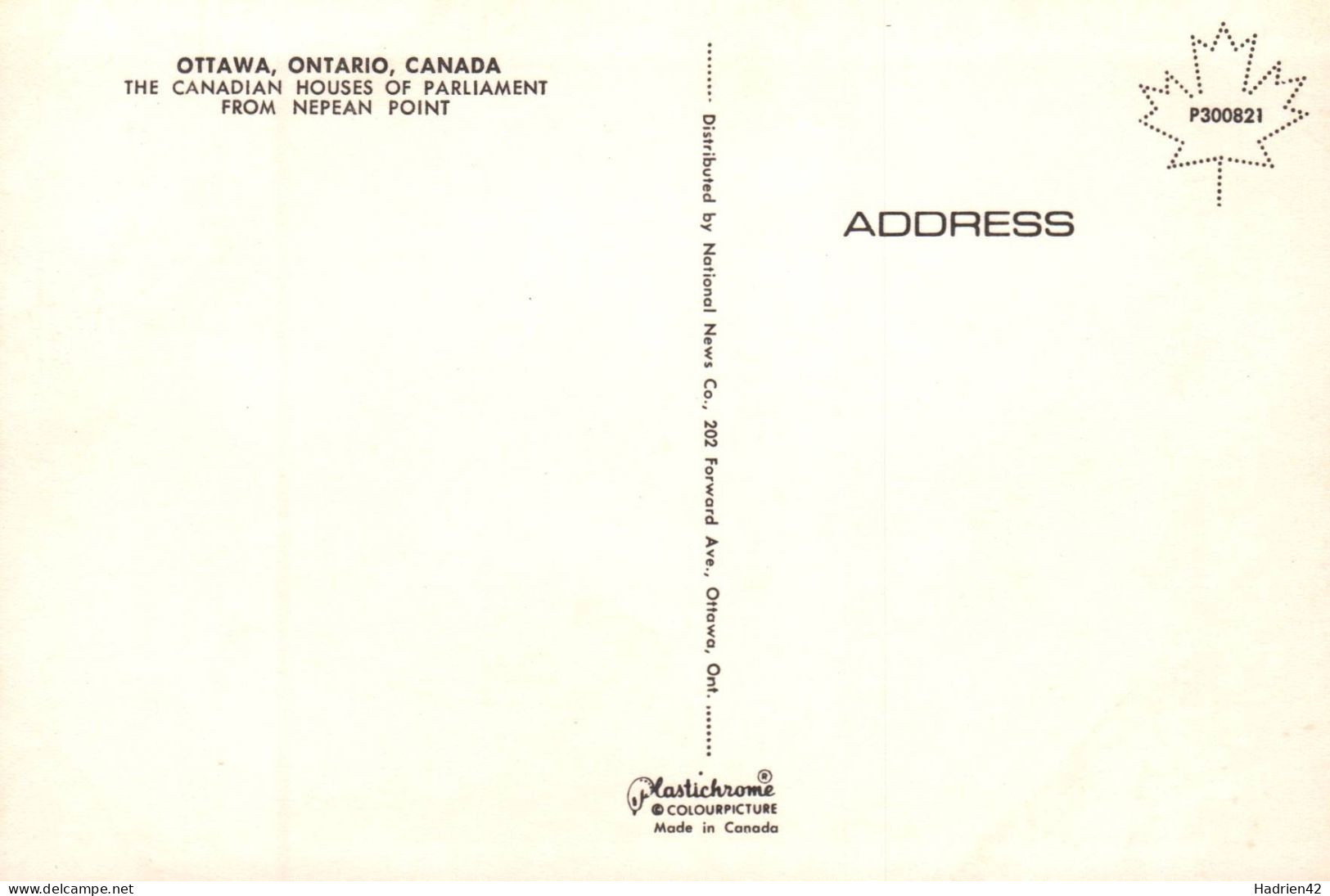 RECTO/VERSO - CPM - CANADA - CANADIAN HOUSES OF PARLIAMENT - OTTAWA ONTARIO - Zonder Classificatie