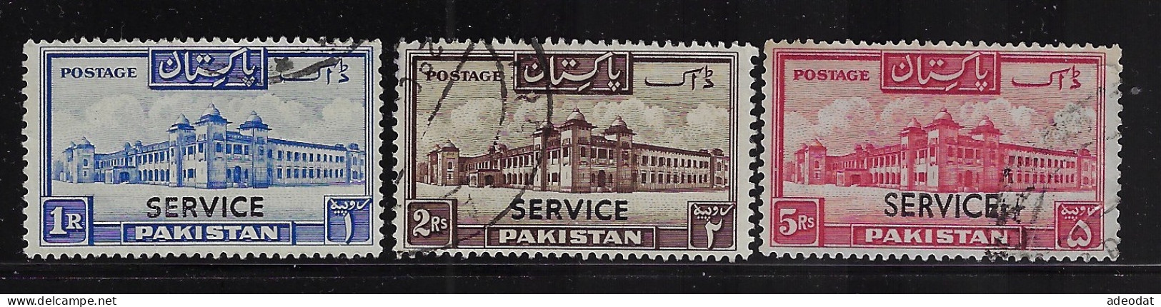 PAKISTAN  1948  SERVICE SCOTT #O23-O25  USED  CV $21.30 - Pakistán