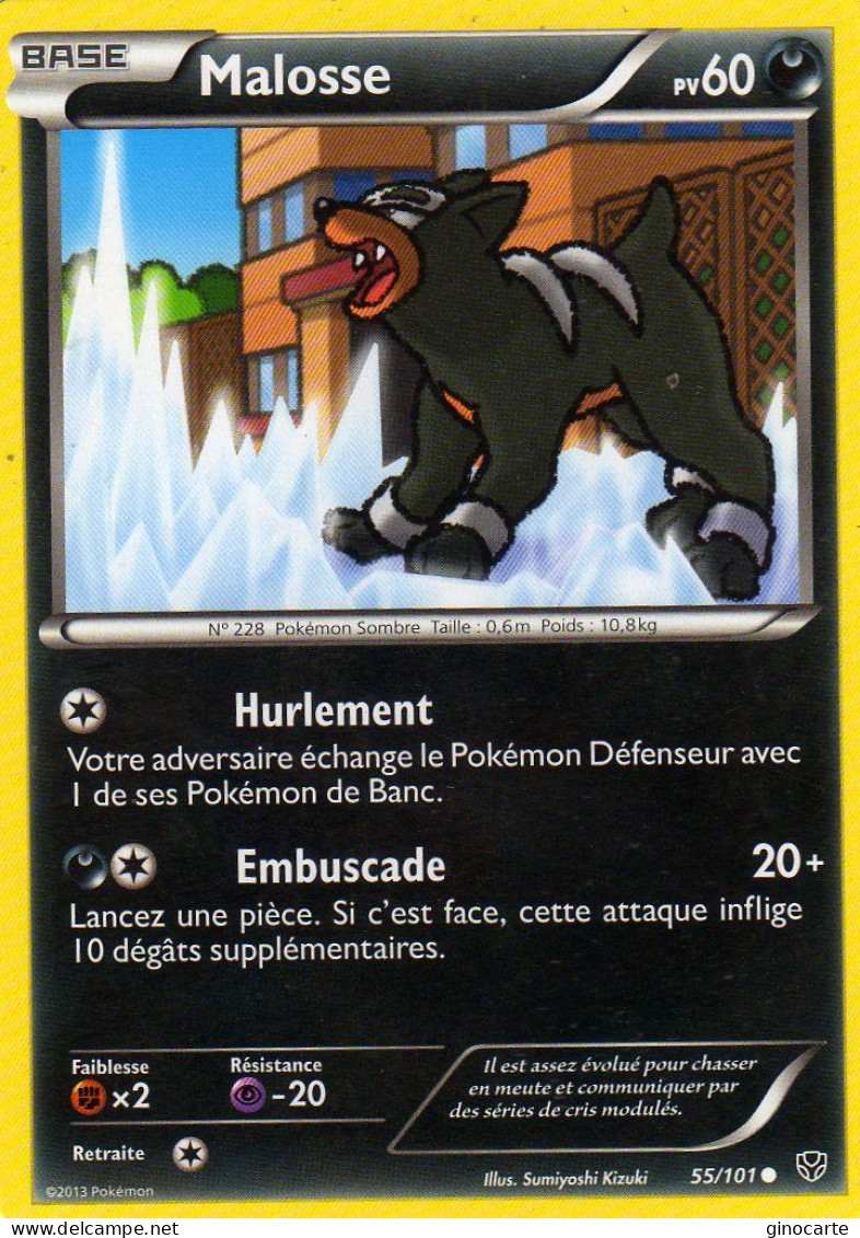 Carte Pokemon 55/101 Malosse 60pv 2013 - Other & Unclassified