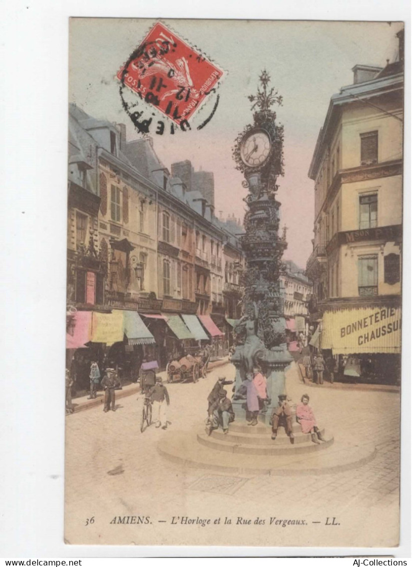 AJC - Amiens - L'horloge Et La Rue Des Vergeaux - Amiens