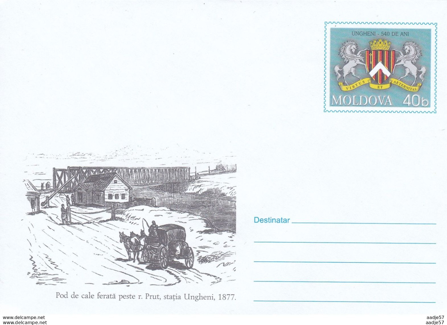 2002. Moldova, Prep. Envelope Old Trainbridge Mint/** - Ponti