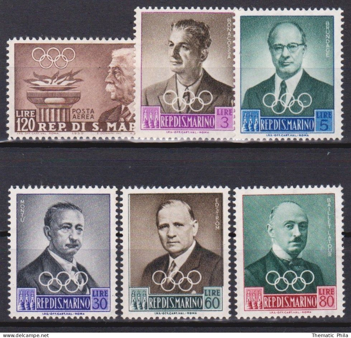 San Marino 1959 - Olympic Games MNH 6 Values - Nuovi