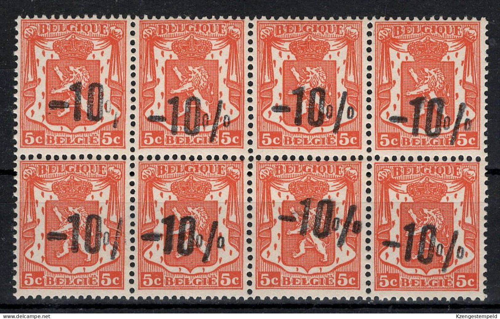 België: Cob 724 D Blok Van 8  Postfris ** Mnh - 1946 -10%