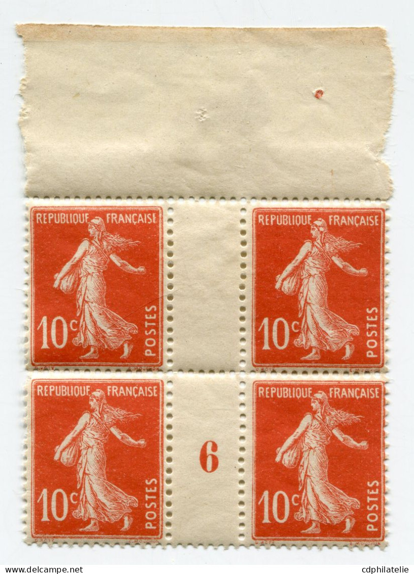 FRANCE N°138 **  EN BLOC DE 4 AVEC MILLESIME 6 ( 1916 ) - Millesimi