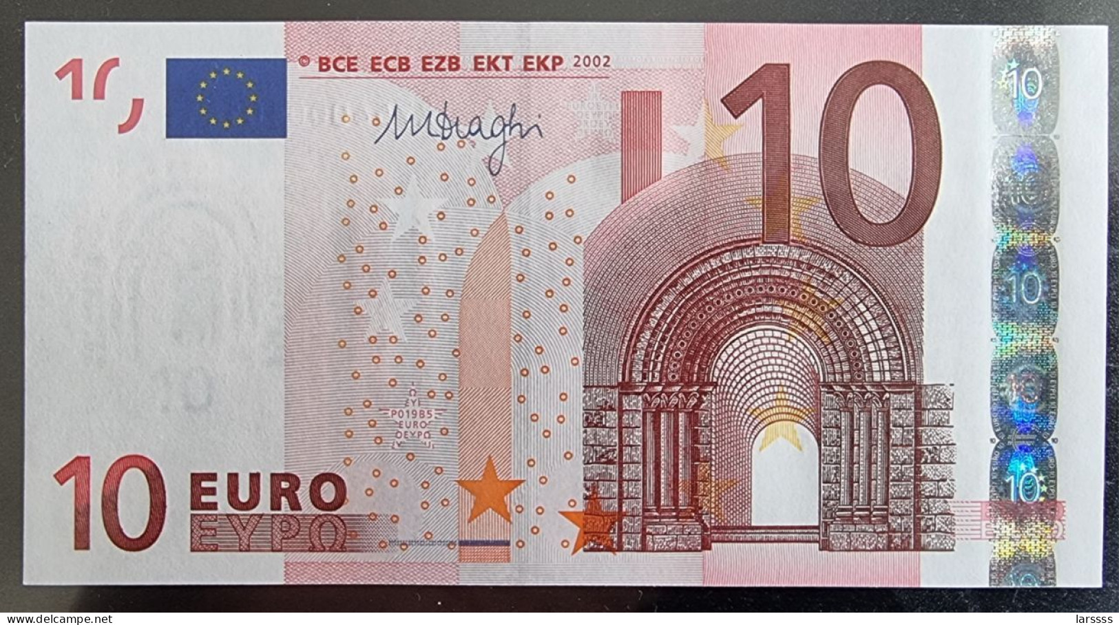 1 X 10€ Euro Draghi P019B5 X75400010111 - UNC - RARE Number - 10 Euro