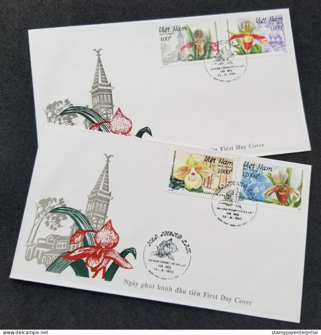 Vietnam Centenary Of Da Lat Orchids 1993 Flower Plant Flora Orchid Flowers (FDC) - Vietnam