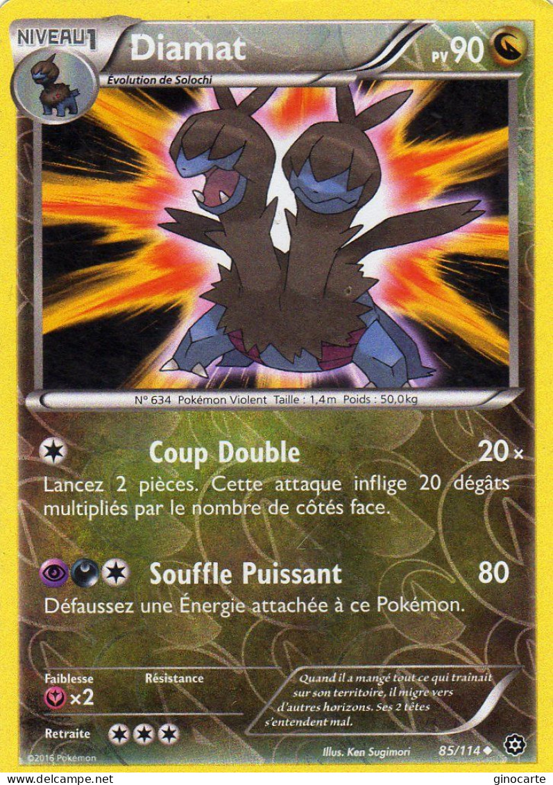 Carte Pokemon 85/114 Diamat 90pv 2016 Reverse - Andere & Zonder Classificatie