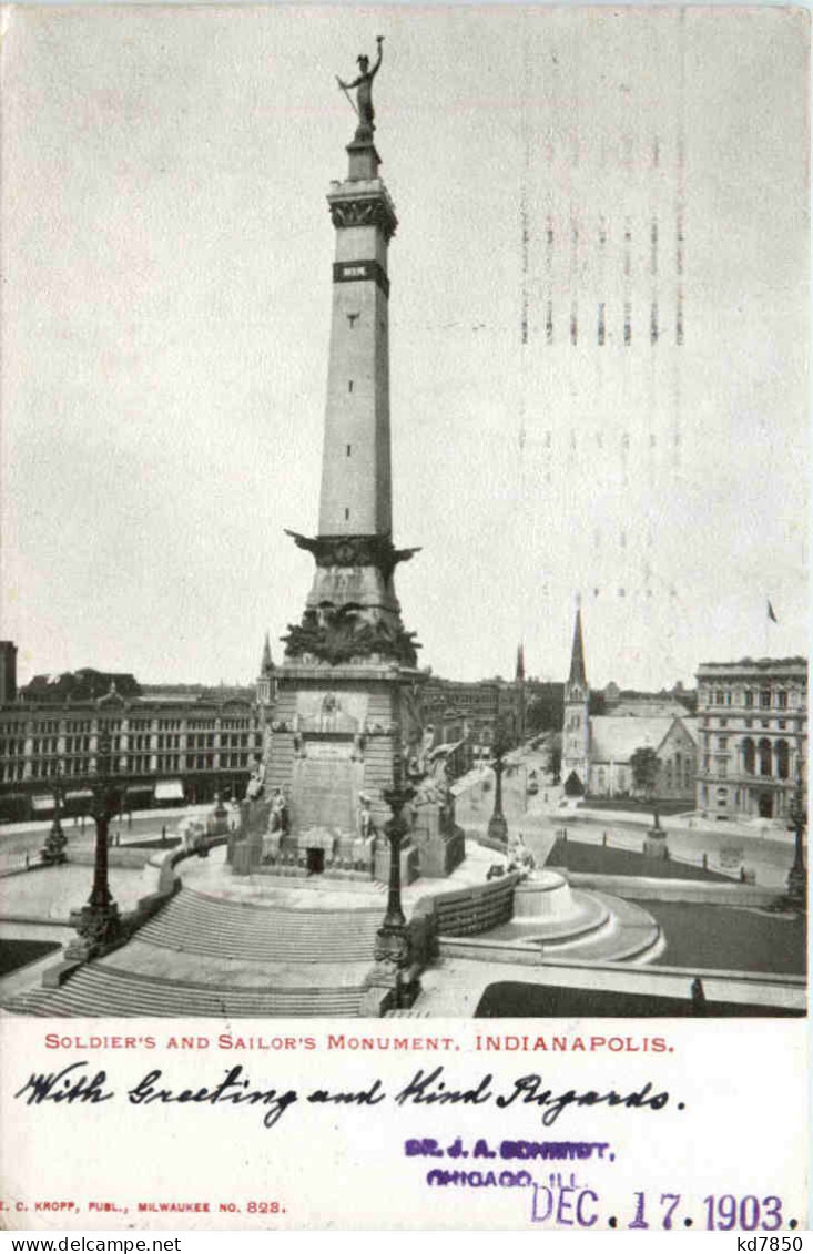 Indianapolis - Soldiers And Sailors Mont - Andere & Zonder Classificatie