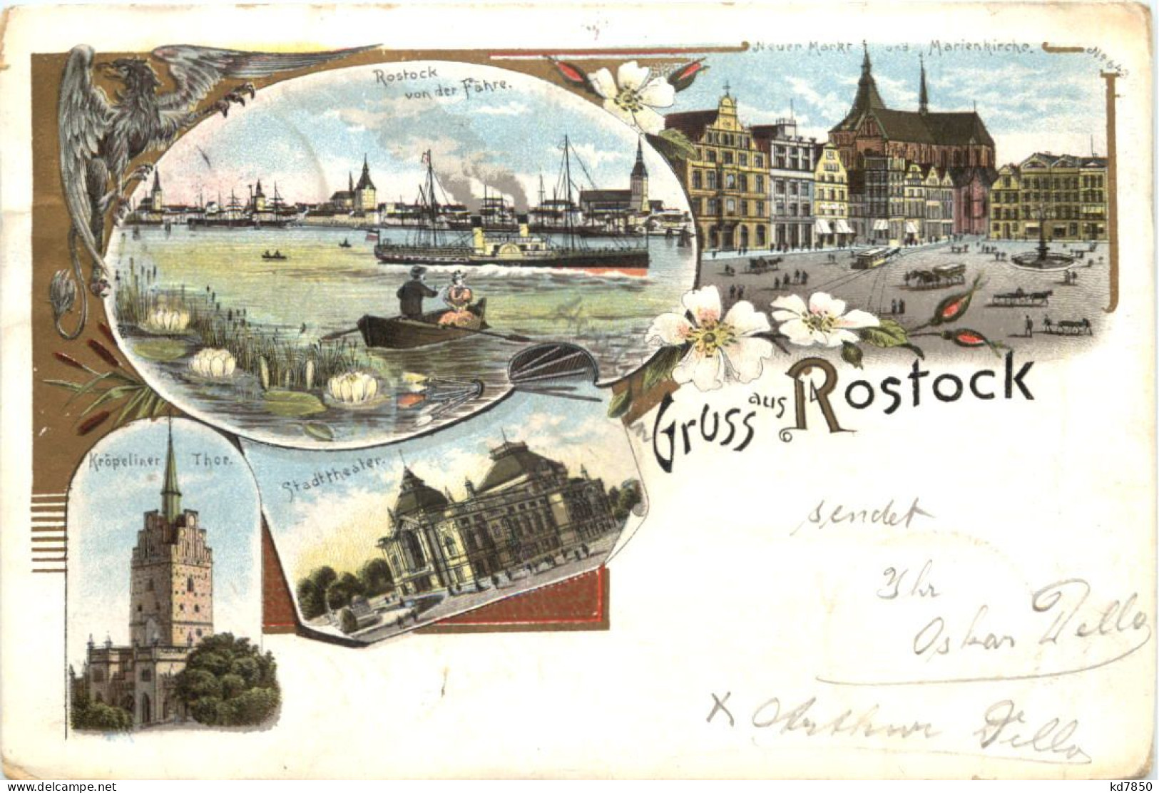 Gruss Aus Rostock - Litho - Bahnpost - Rostock