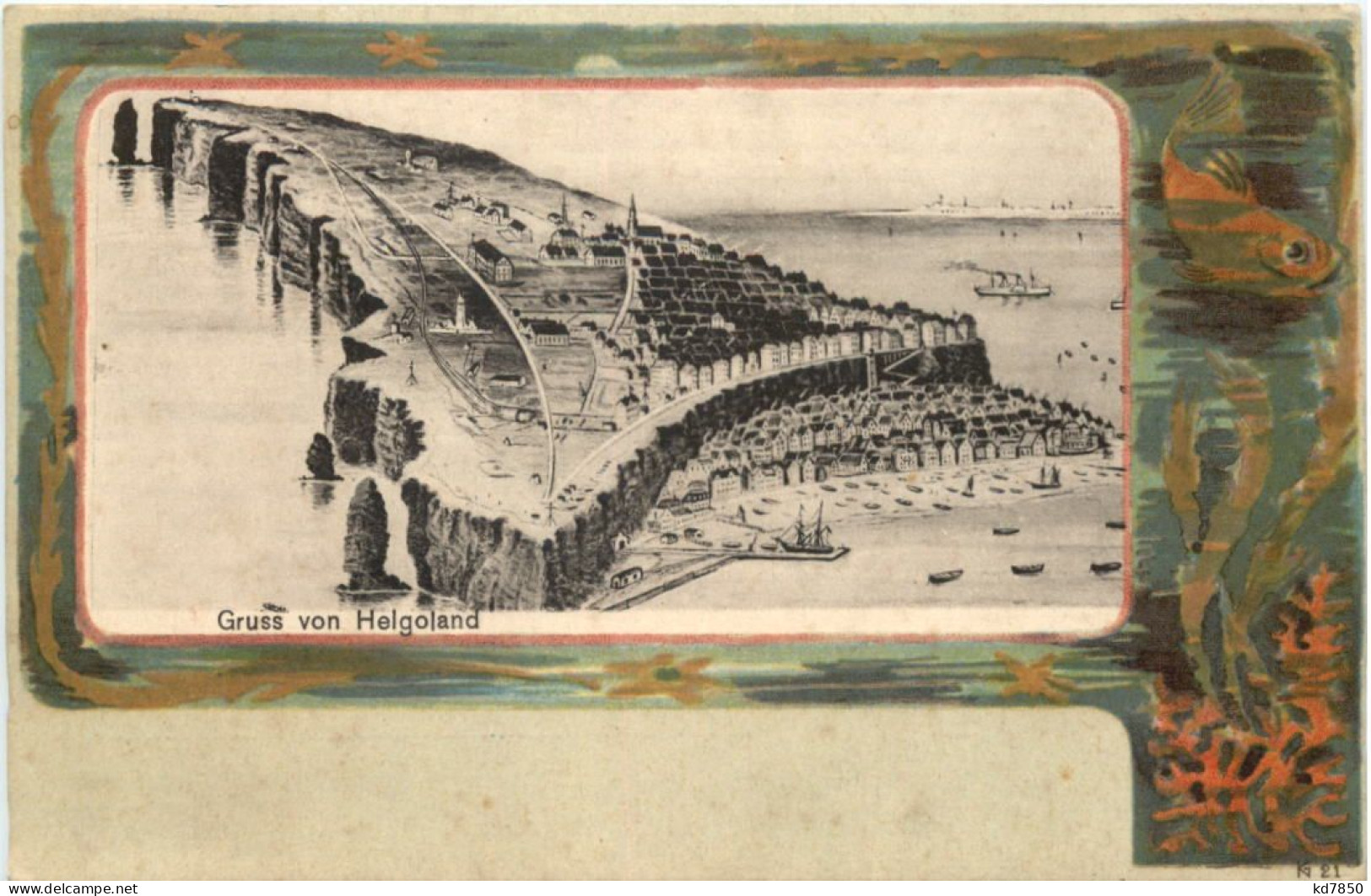 Gruss Aus Helgoland - Litho - Helgoland