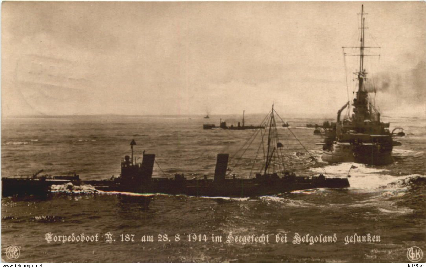 Torpedoboot Am 28.8.1914 Im Seegefecht Bei Helgoland Gesunken - Feldpost - Helgoland