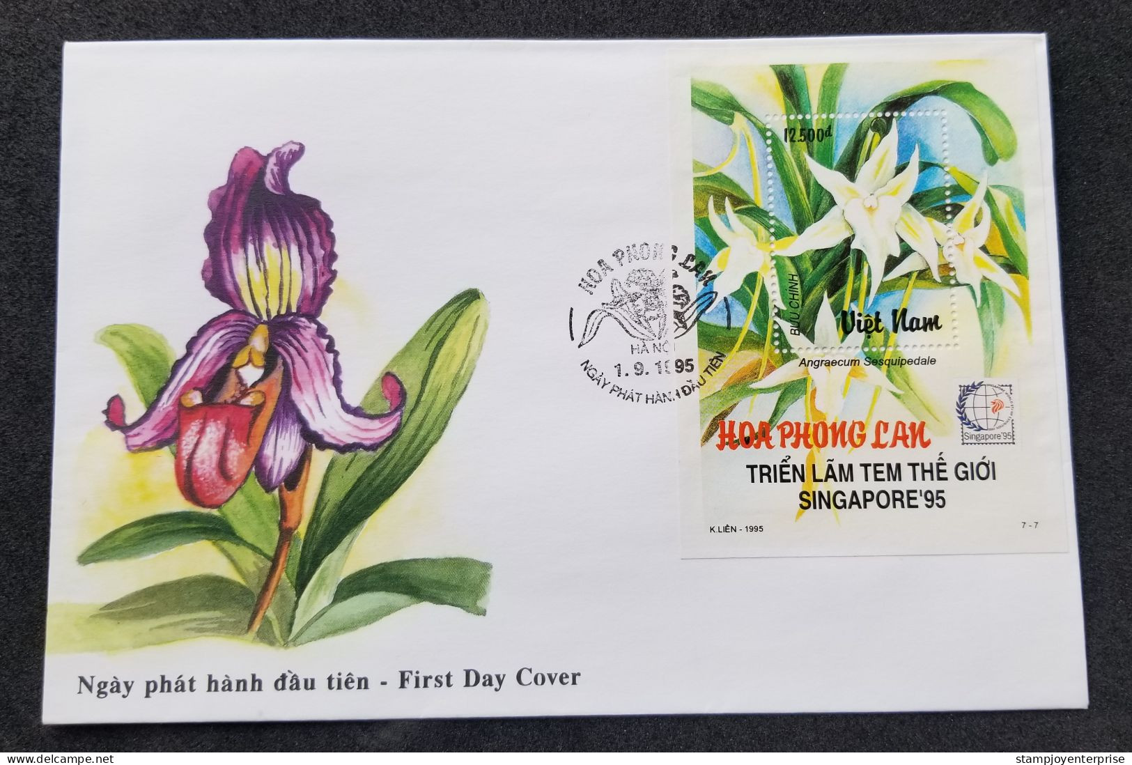 Vietnam Orchids 1995 Flower Flora Plant Flowers Orchid (FDC) *Singapore '95 Expo - Vietnam