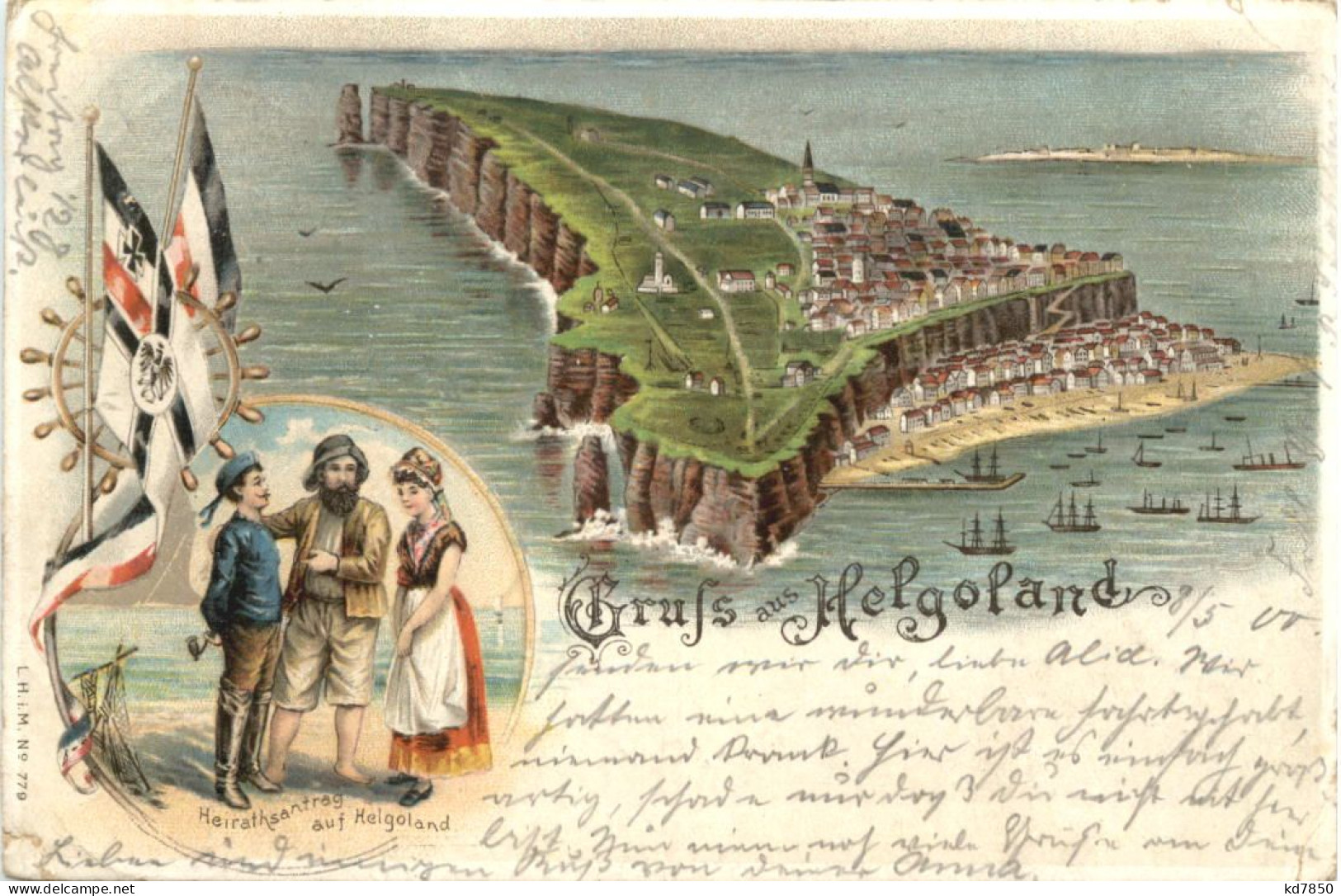 Gruss Aus Helgoland - Litho - Helgoland