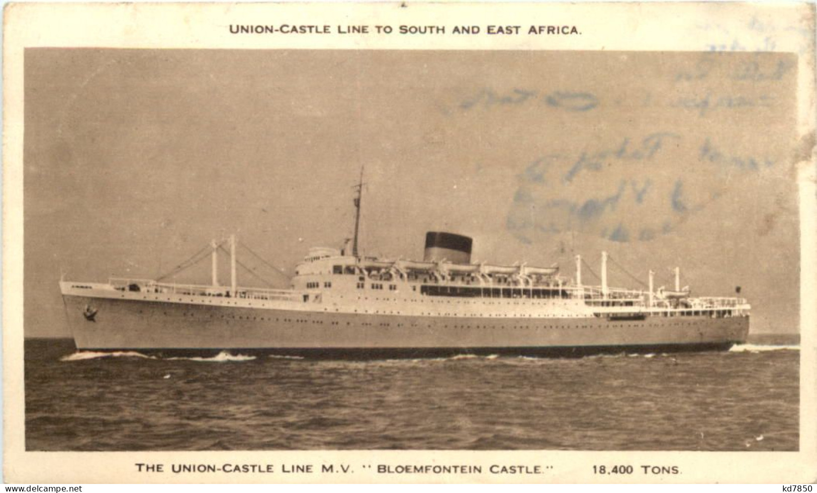 Union-Castle Line - MV Bloemfontein Castle - Paquebots