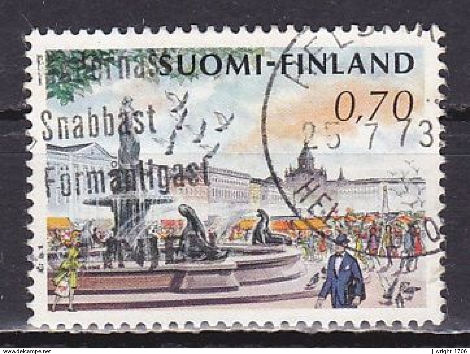 Finland, 1973, Helsinki Market Square, 0.70mk, USED - Usados