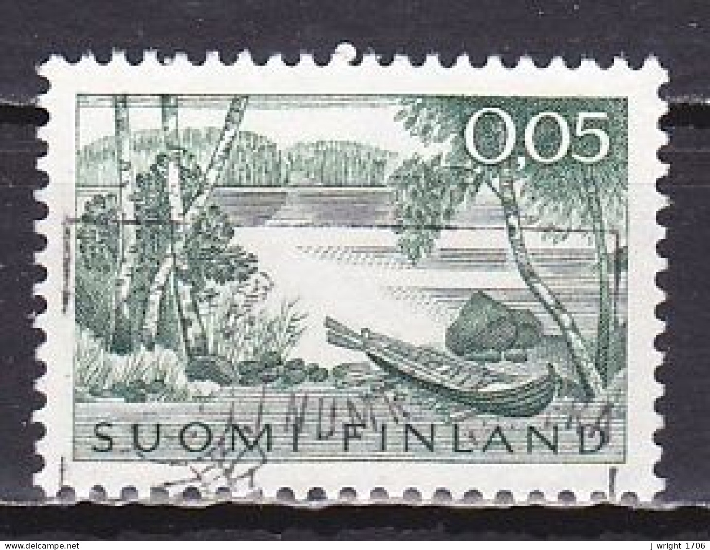 Finland, 1963, Lakeside Scene, 0.05mk, USED - Gebruikt