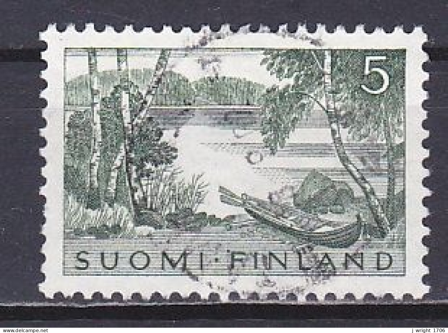 Finland, 1961, Lakeside Scene, 5mk, USED - Usados