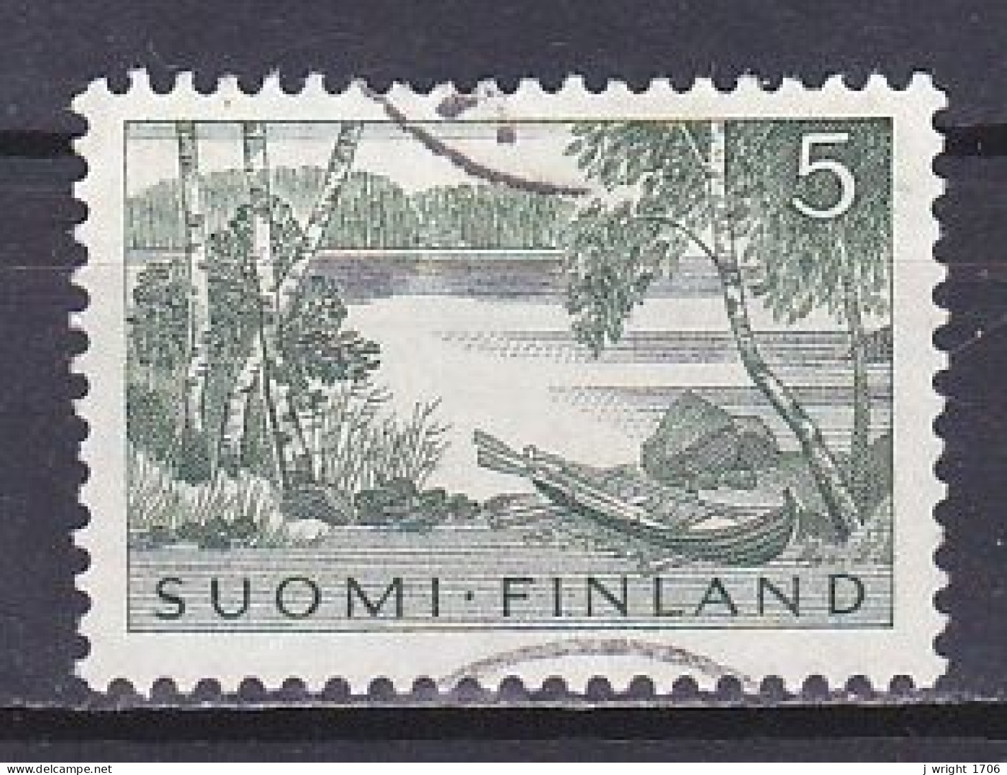 Finland, 1961, Lakeside Scene, 5mk, USED - Usati