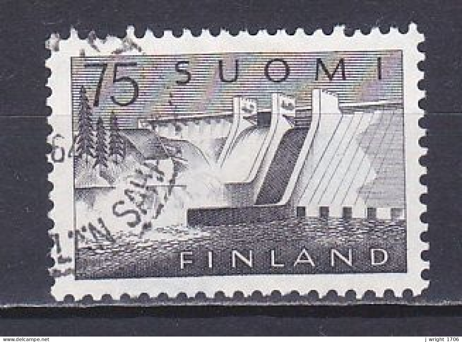 Finland, 1959, Pyhäkoski Hydro-electric Plant, 75mk, USED - Used Stamps