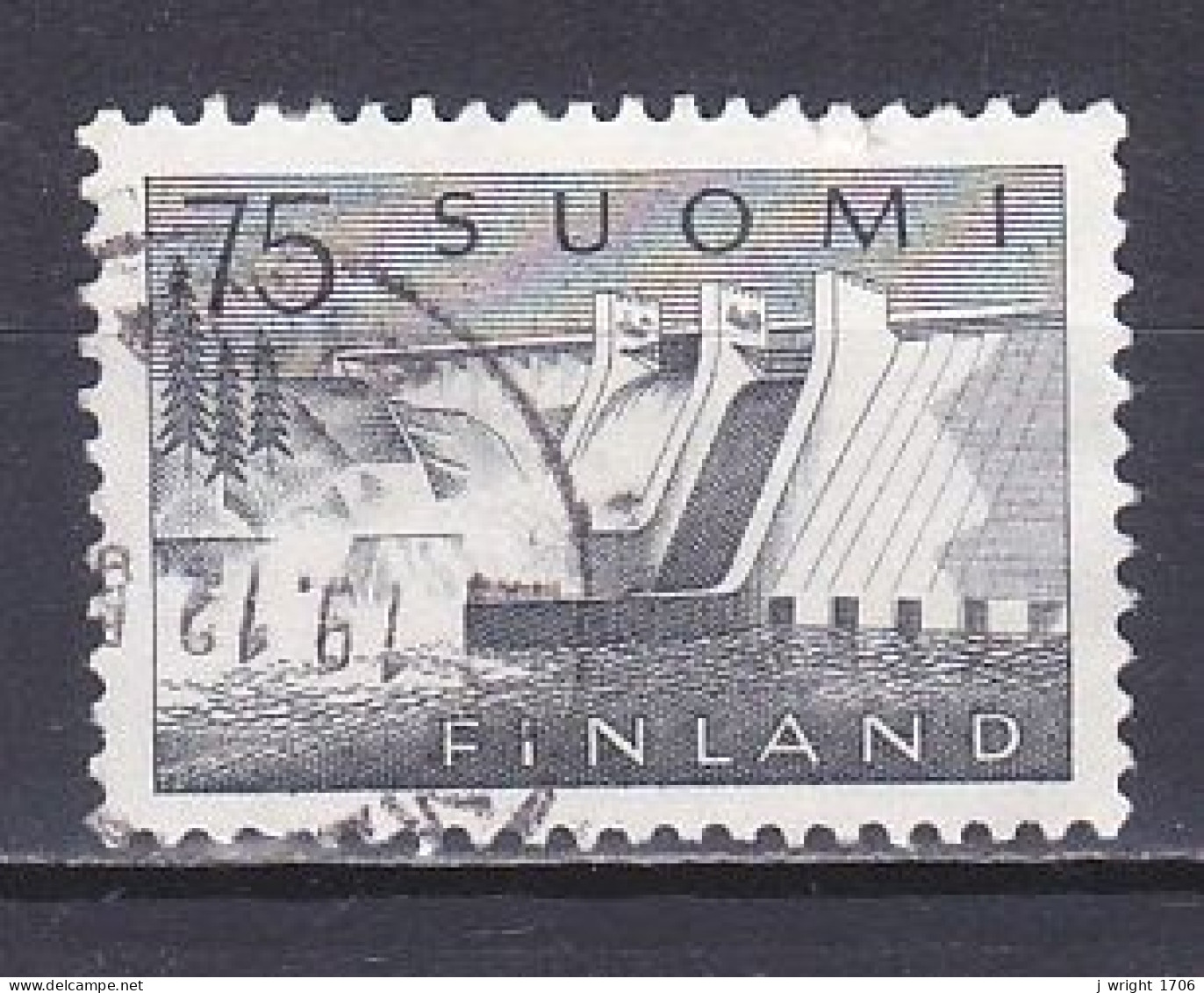 Finland, 1959, Pyhäkoski Hydro-electric Plant, 75mk, USED - Oblitérés