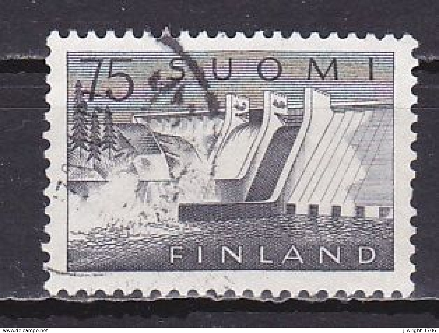 Finland, 1959, Pyhäkoski Hydro-electric Plant, 75mk, USED - Used Stamps