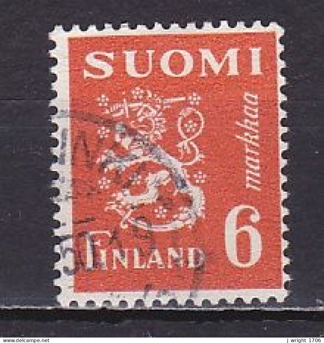 Finland, 1947, Lion, 6mk, USED - Gebruikt