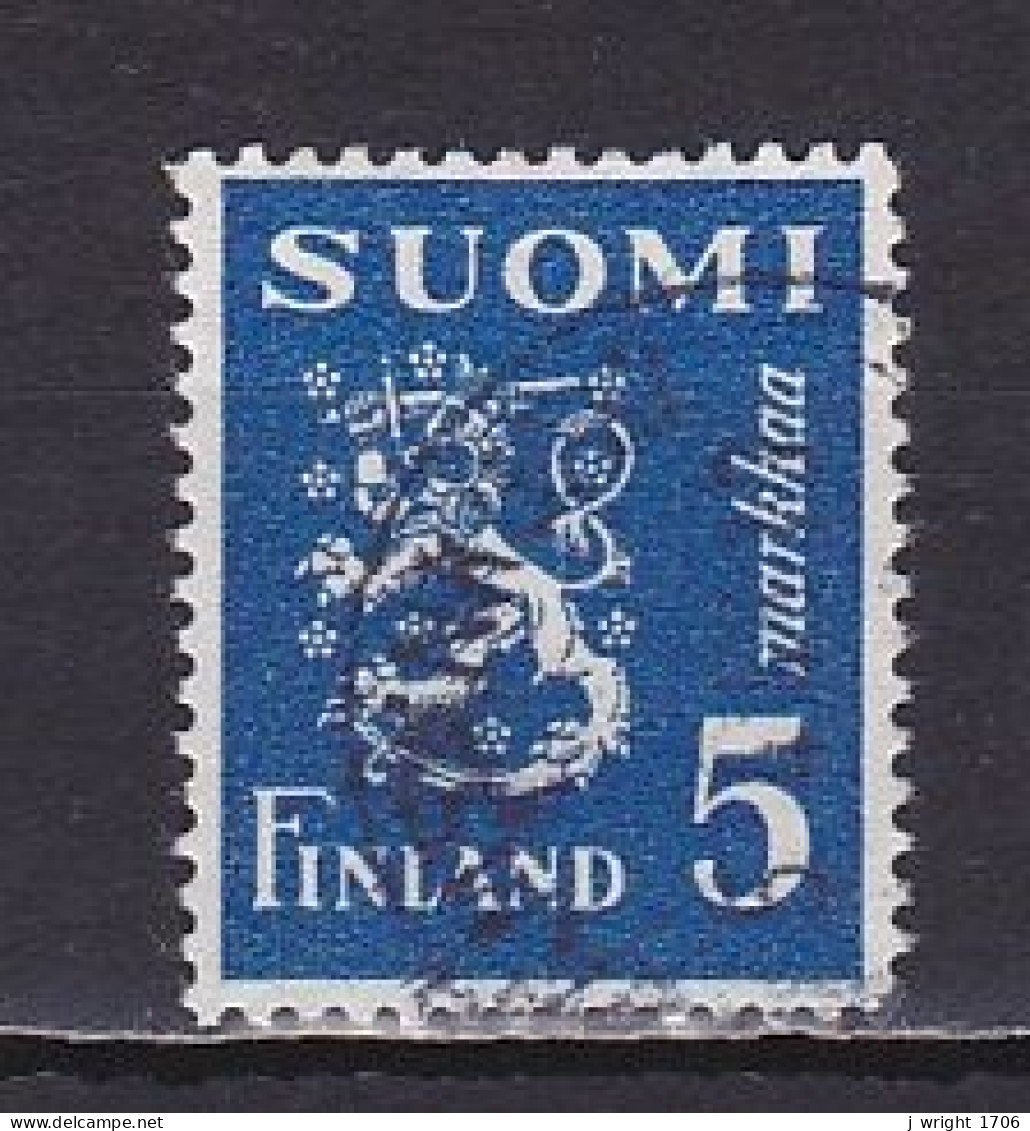 Finland, 1945, Lion, 5mk/Blue, USED - Oblitérés