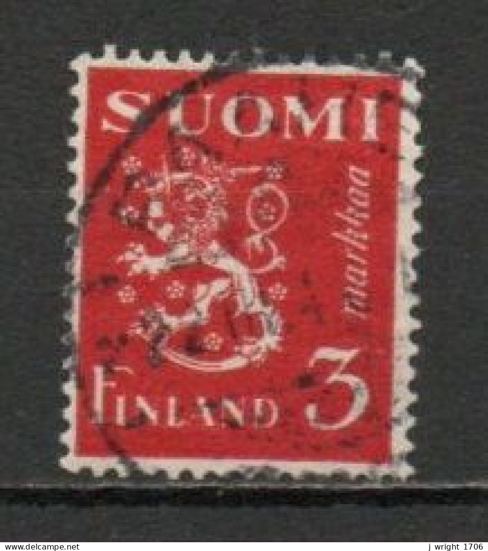 Finland, 1945, Lion, 3mk/Red, USED - Oblitérés