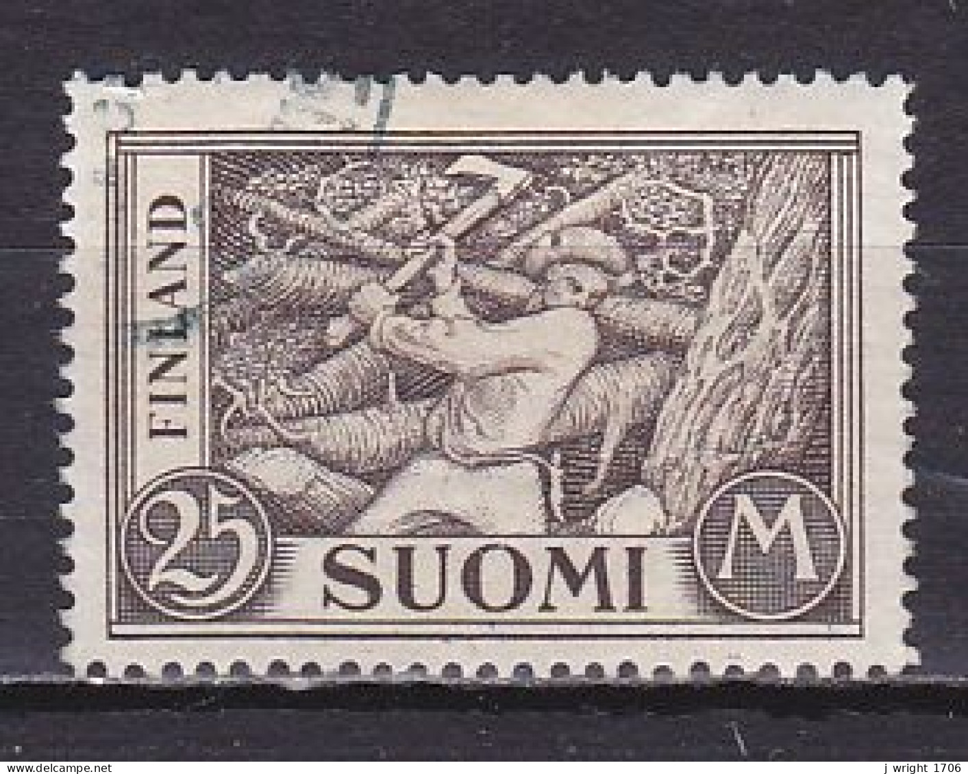 Finland, 1930, Wood Cutter, 25mk, USED - Gebraucht