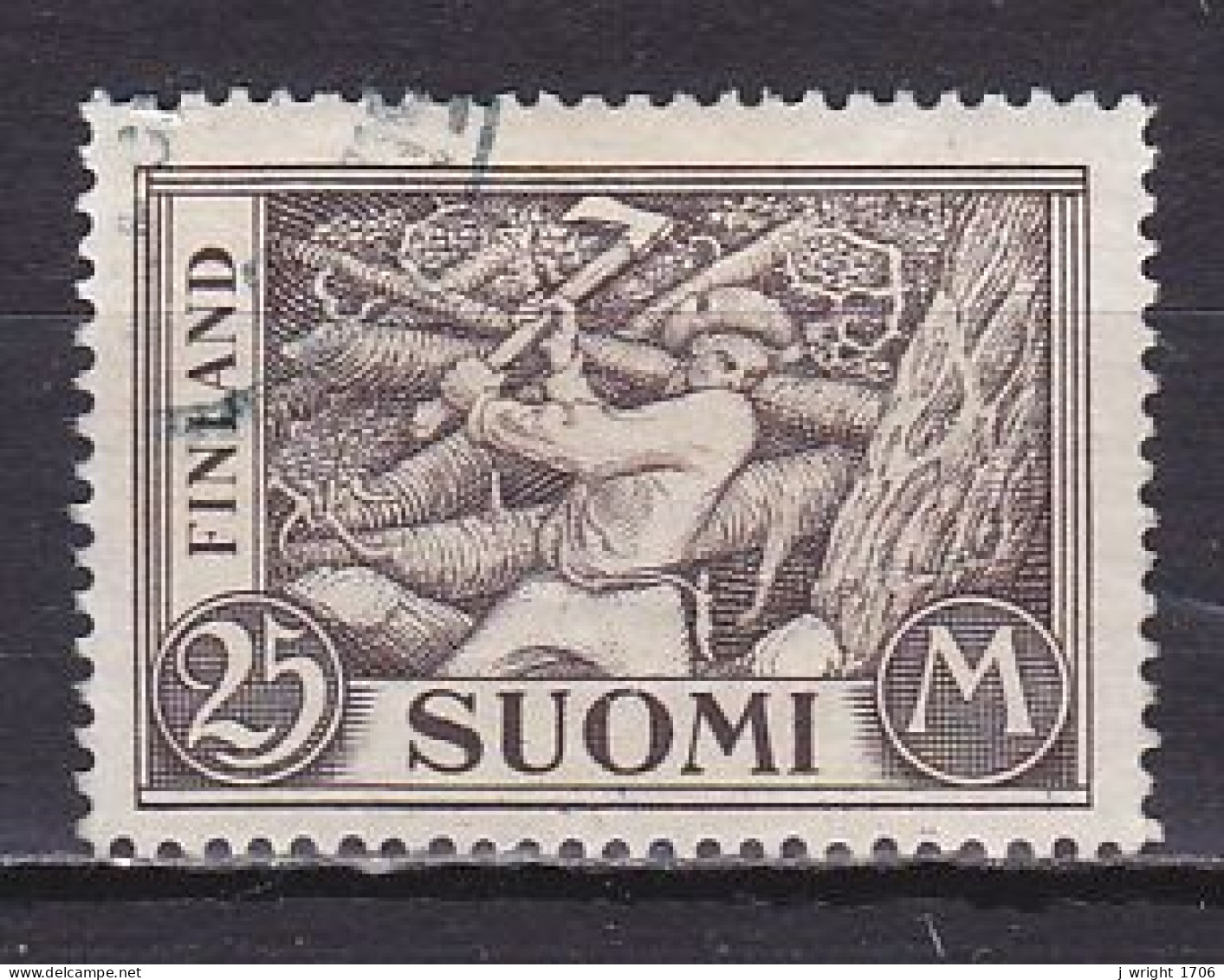 Finland, 1930, Wood Cutter, 25mk, USED - Usados
