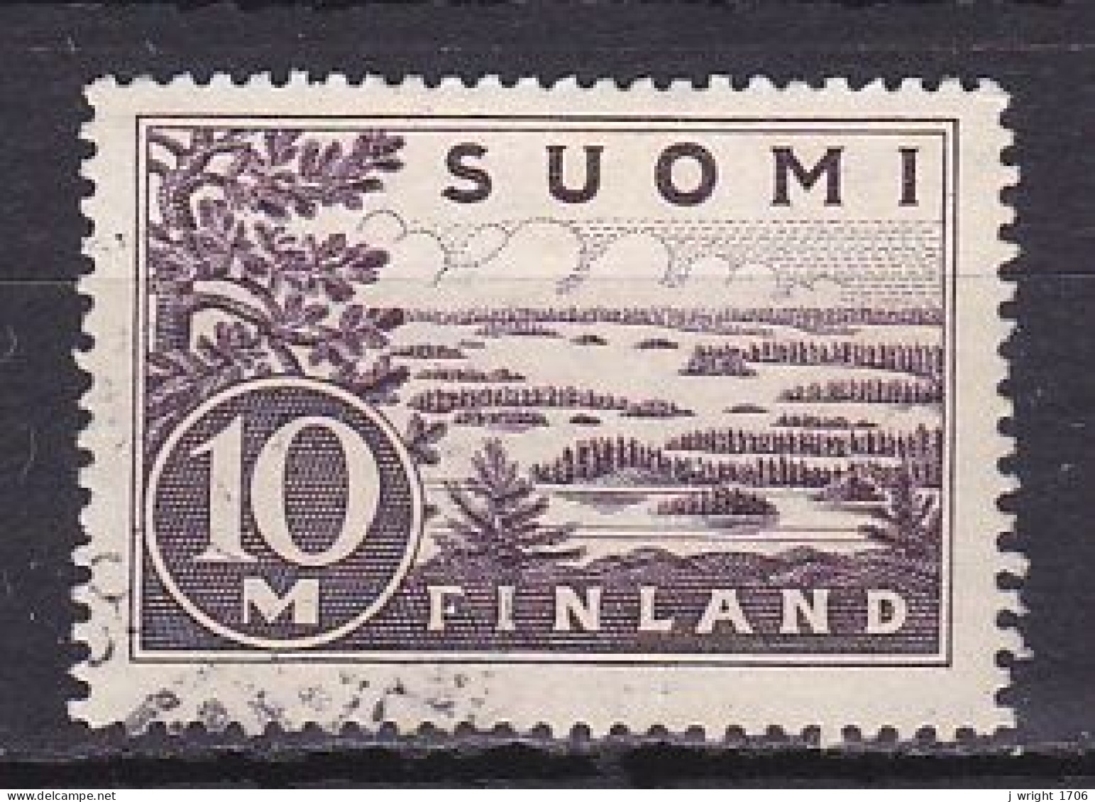 Finland, 1932, Lake Saimaa/Red Violet, 10mk, USED - Oblitérés
