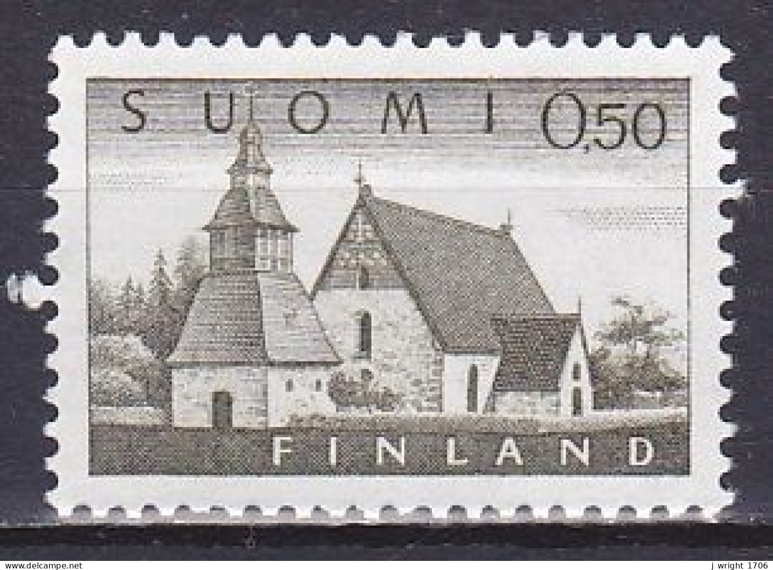 Finland, 1963, Lammi Church/Normal Paper, 0.50mk, MNH - Nuovi