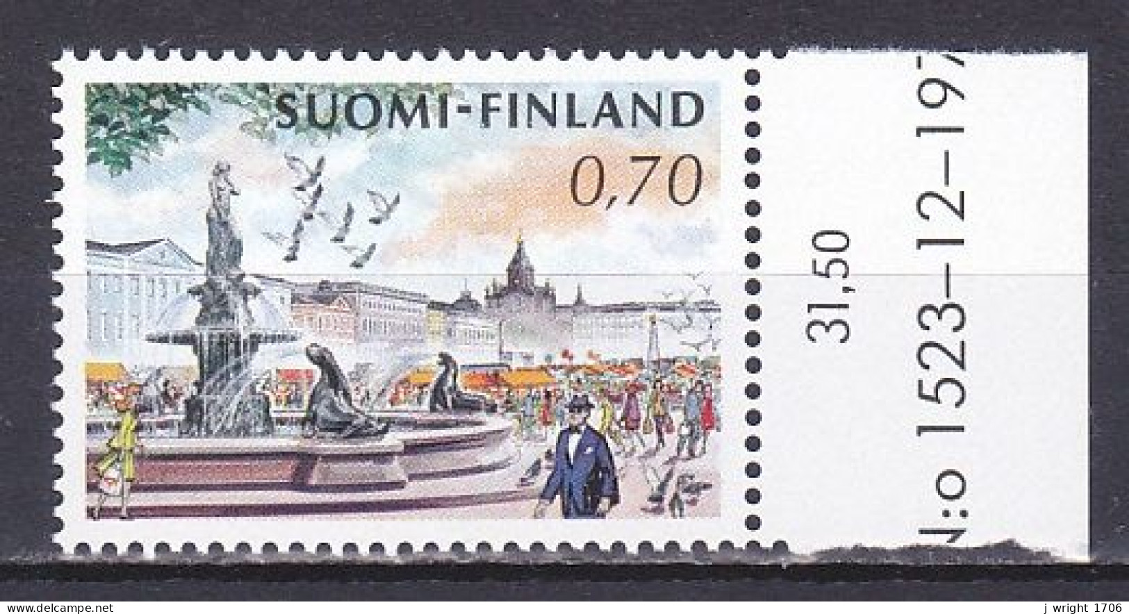 Finland, 1973, Helsinki Market Square, 0.70mk, MNH - Ungebraucht