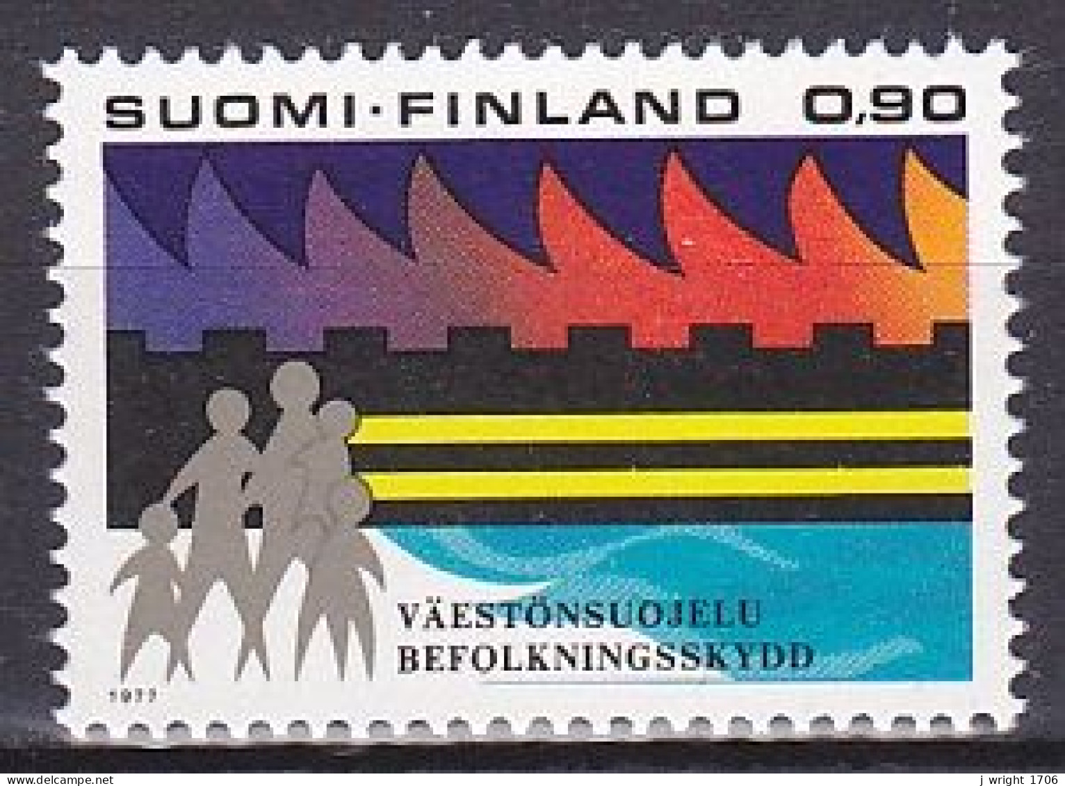 Finland, 1977, Civil Defence, 0.90mk, MNH - Unused Stamps