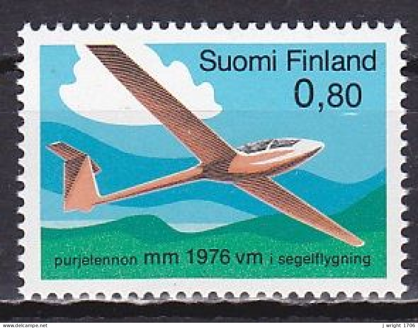 Finland, 1976, World Gliding Championships, 0.80mk, MNH - Nuevos