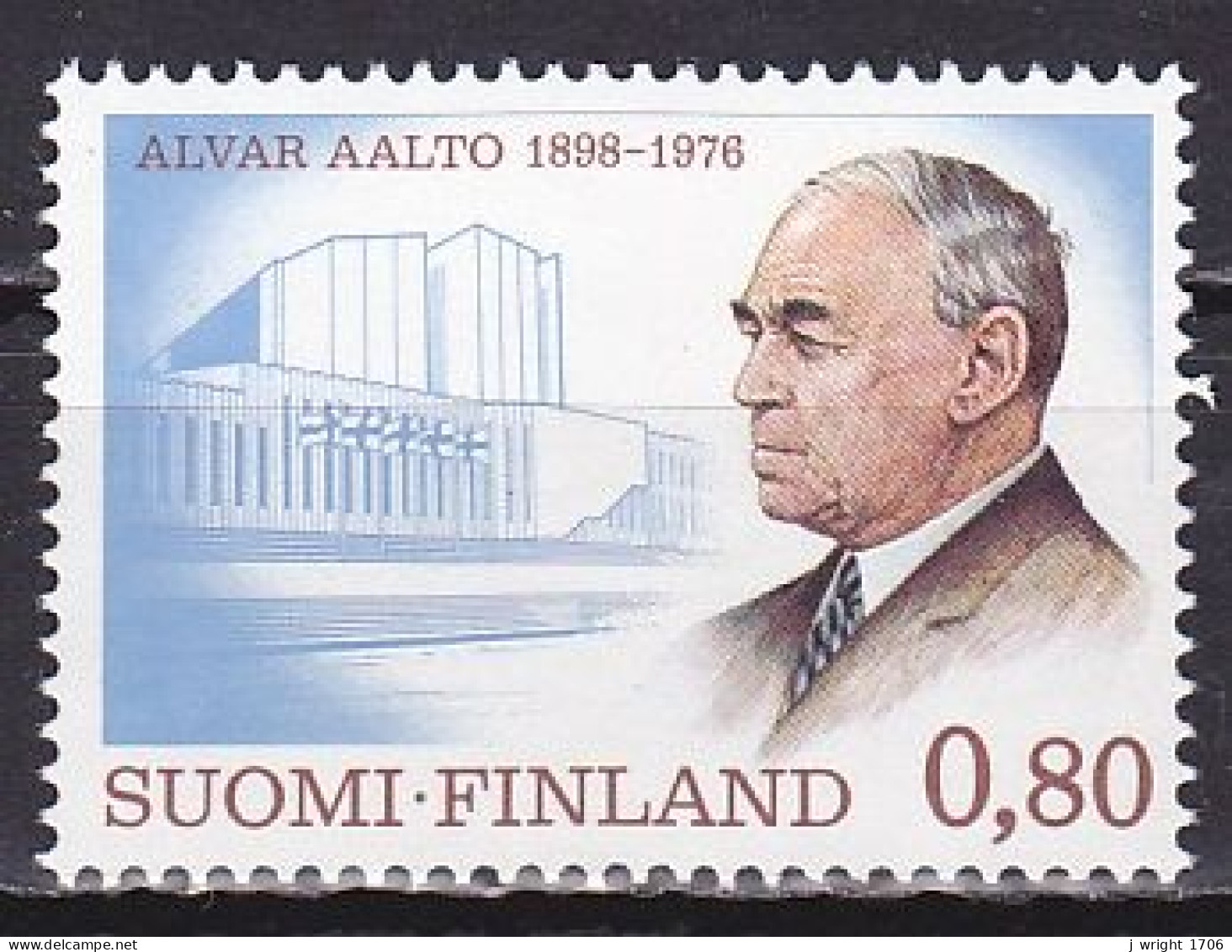 Finland, 1976, Alvar Aalto, 0.80mk, MNH - Ungebraucht