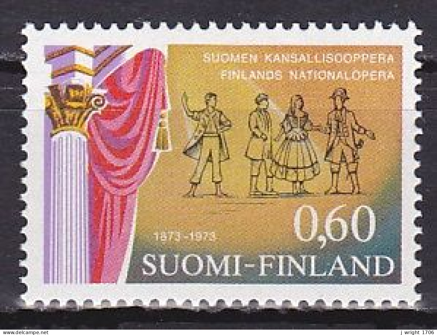 Finland, 1973, National Opera Centenary, 0.60mk, MNH - Ongebruikt