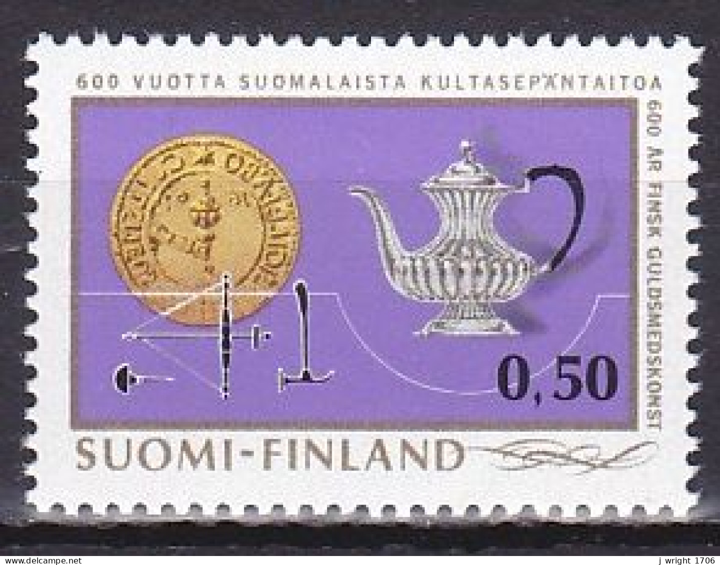 Finland, 1971, Goldsmiths Art 600th Anniv, 0.50mk, MNH - Neufs