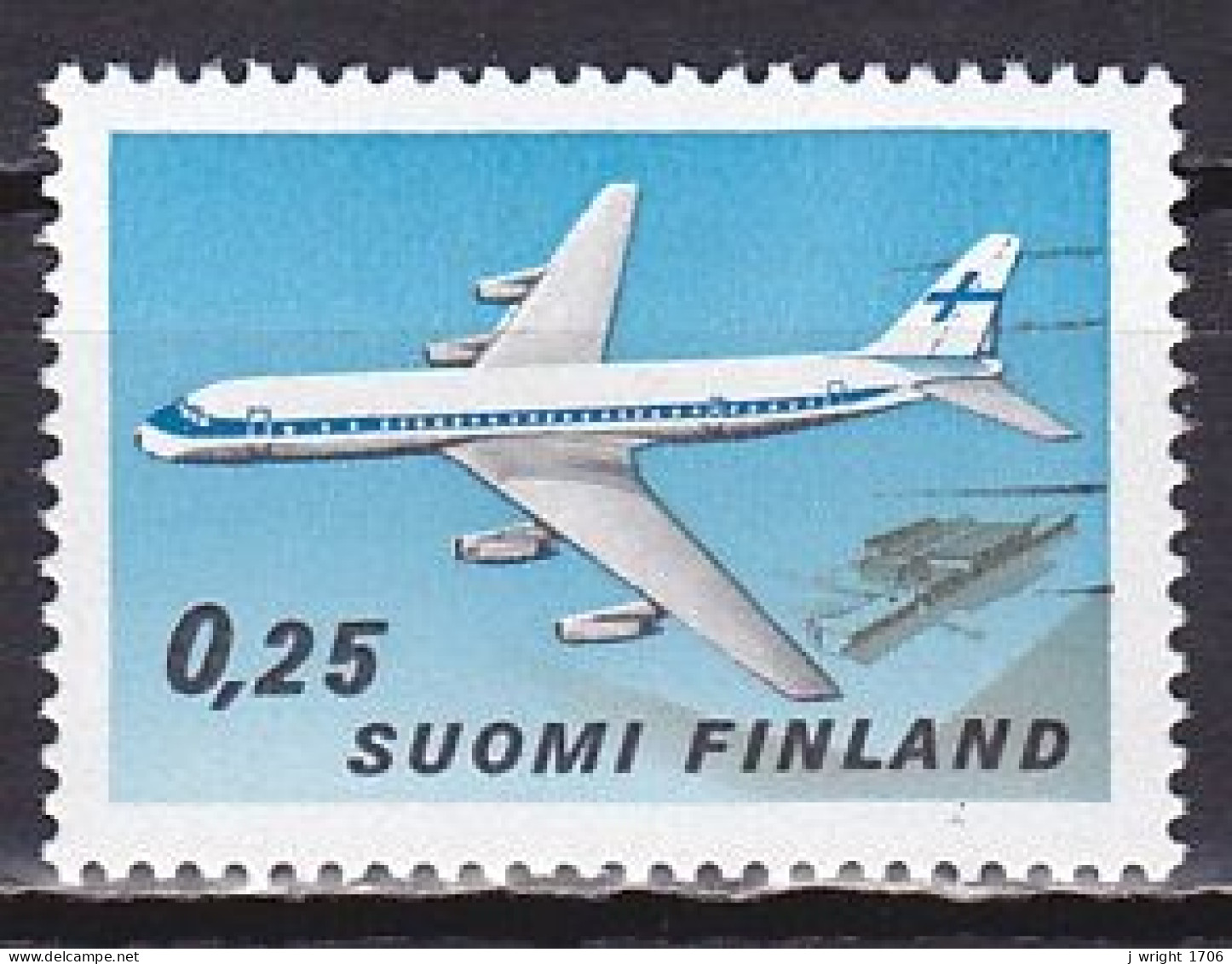 Finland, 1969, Plane & Helsinki Airport, 0.25mk, MNH - Nuovi