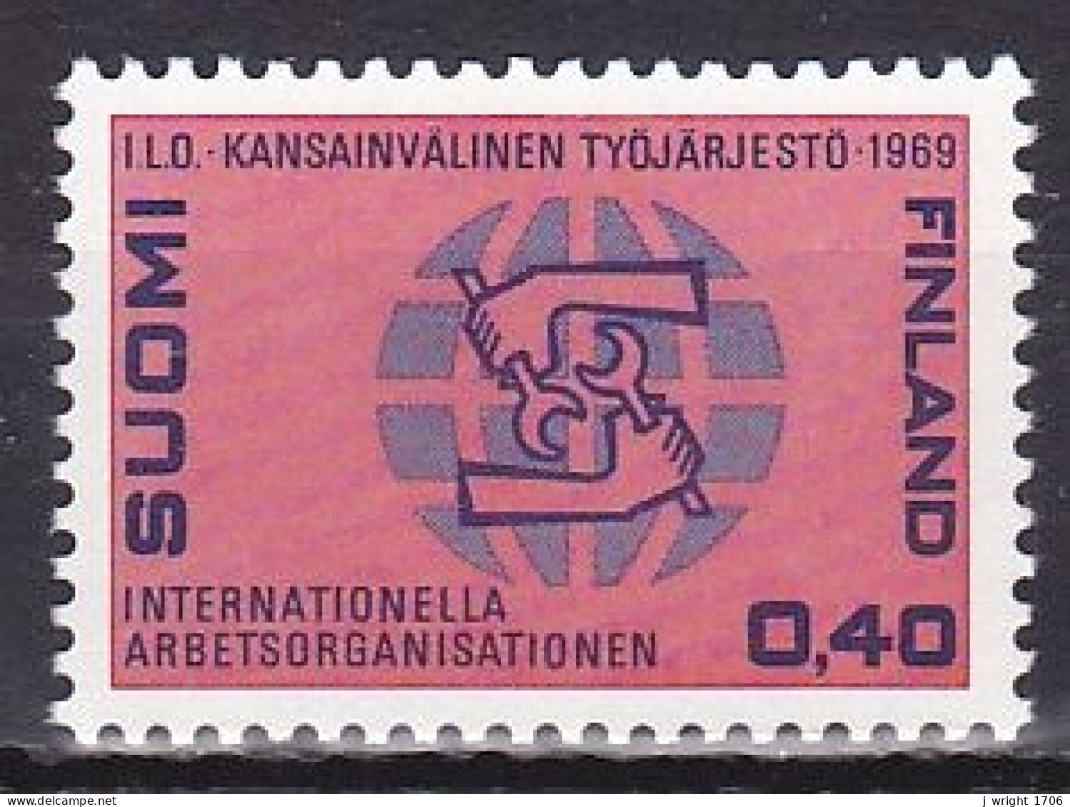 Finland, 1969, ILO 50th Anniv, 0.40mk, MNH - Neufs