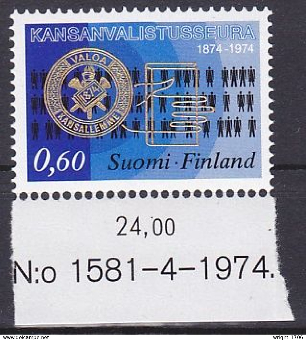 Finland, 1974, Adult Education Centenary, 0.60mk, MNH - Ungebraucht