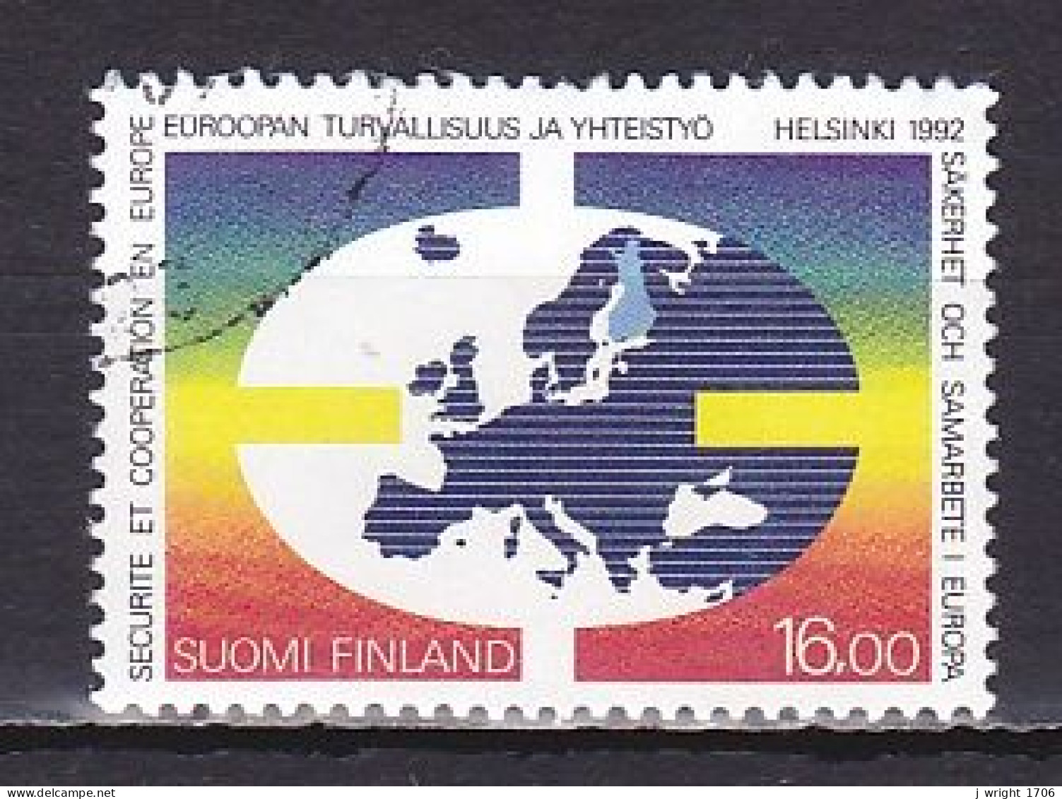 Finland, 1992, European Security & Co-operation Conf,16.00mk, USED - Gebruikt