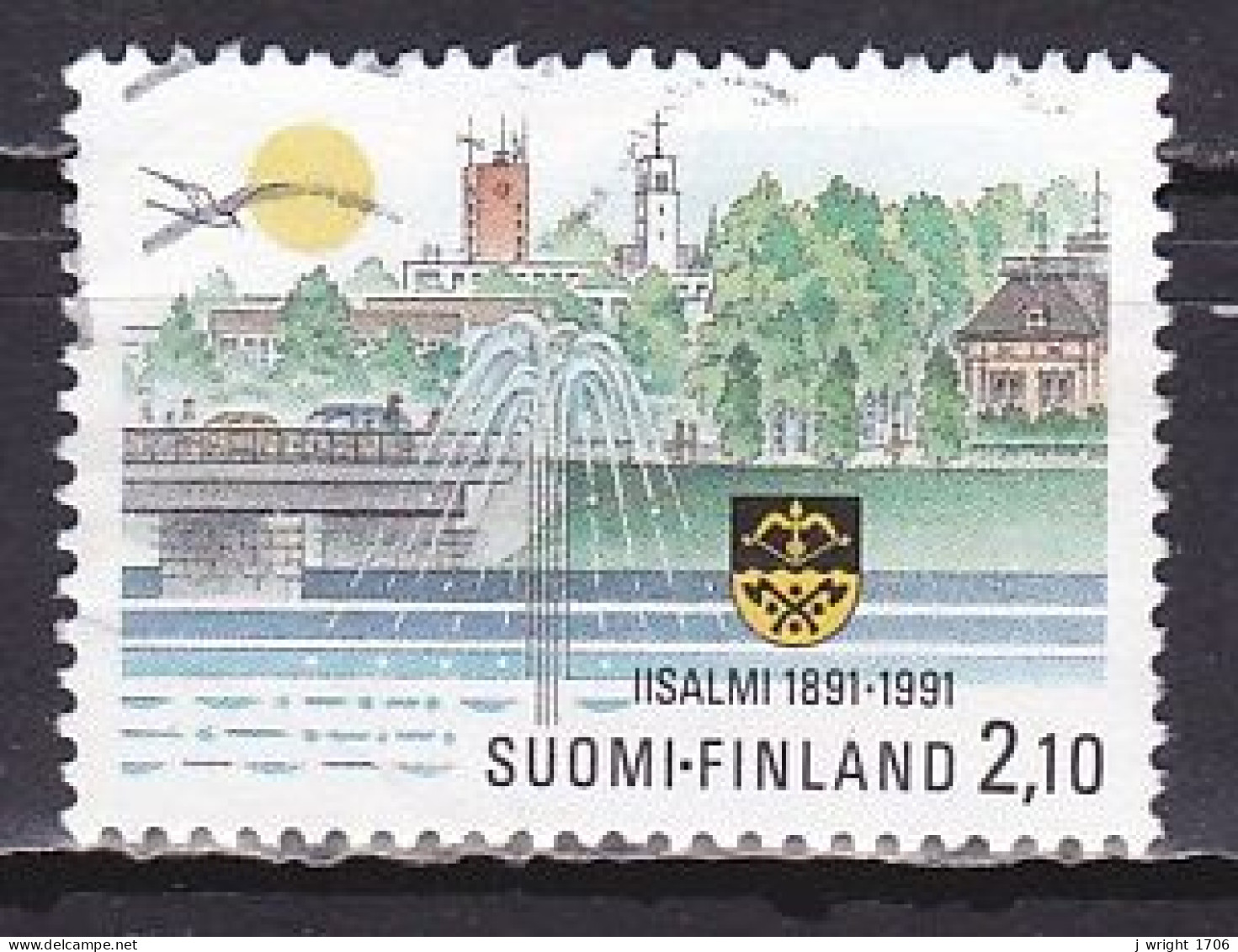 Finland, 1991, Iisalmi/Idensalmi Centenary, 2.10mk, USED - Oblitérés