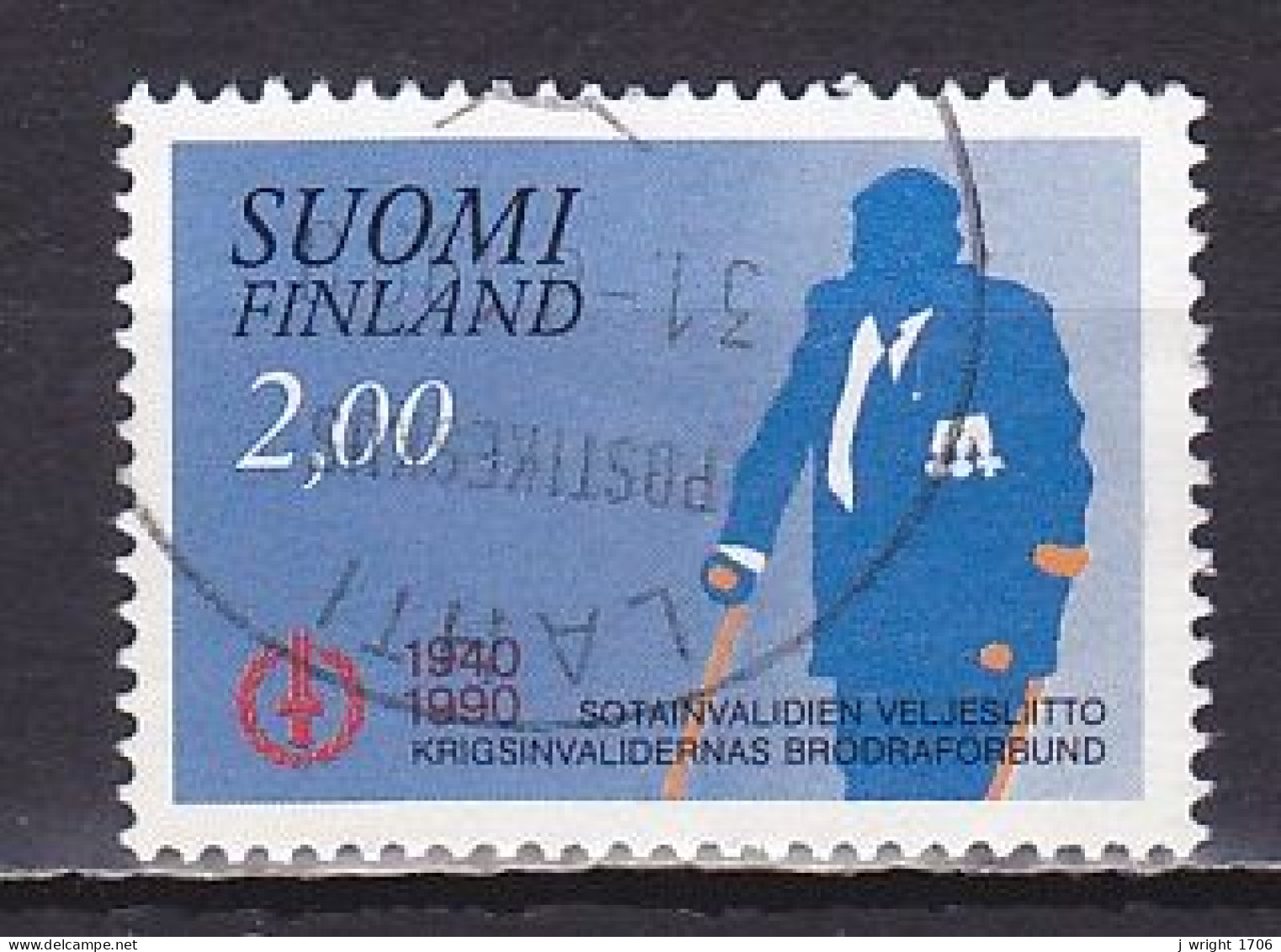 Finland, 1990, Disabled Veterans Assoc. 50th Anniv, 2.00mk, USED - Gebraucht