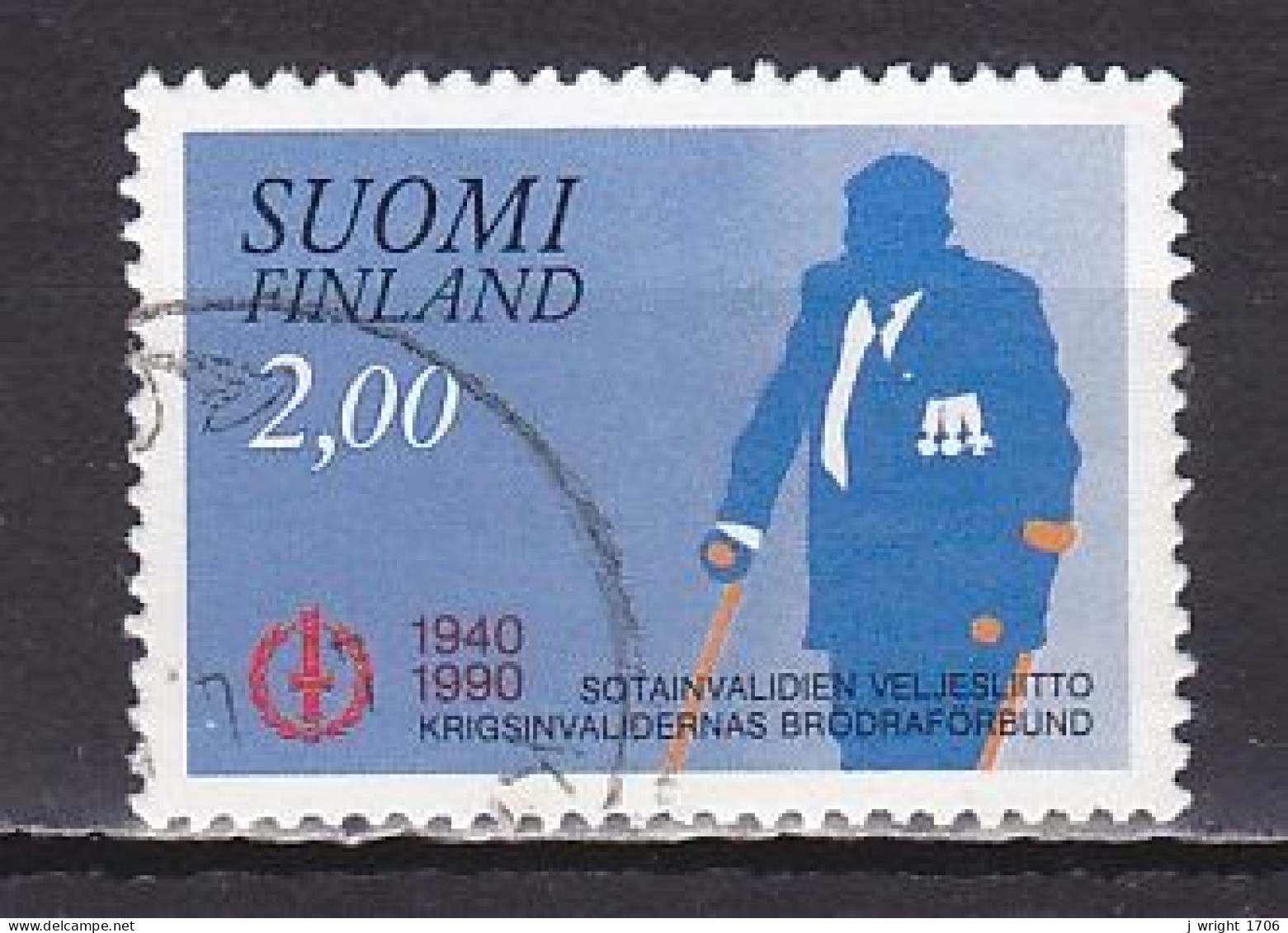 Finland, 1990, Disabled Veterans Assoc. 50th Anniv, 2.00mk, USED - Usati