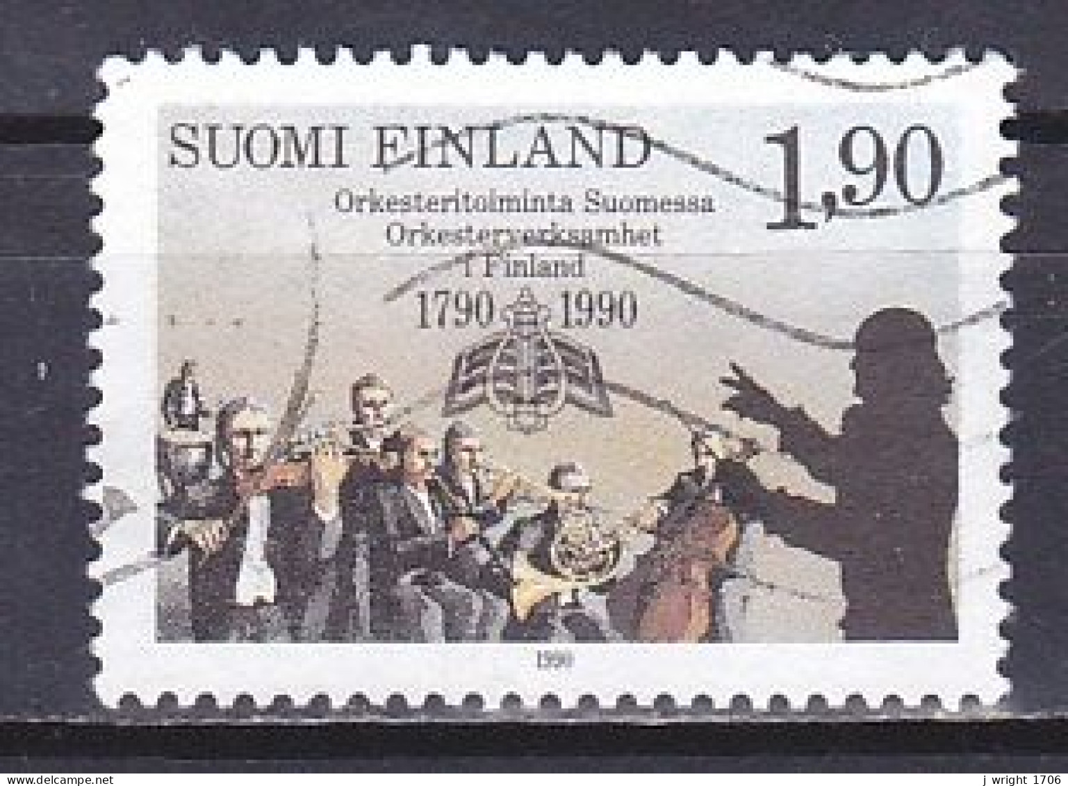 Finland, 1990, Turku Musical School Bicentenary, 1.90mk, USED - Oblitérés