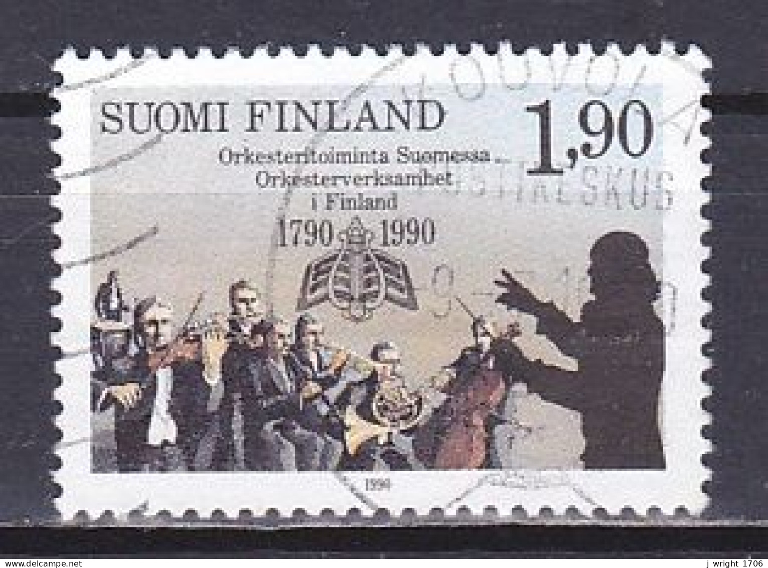 Finland, 1990, Turku Musical School Bicentenary, 1.90mk, USED - Used Stamps