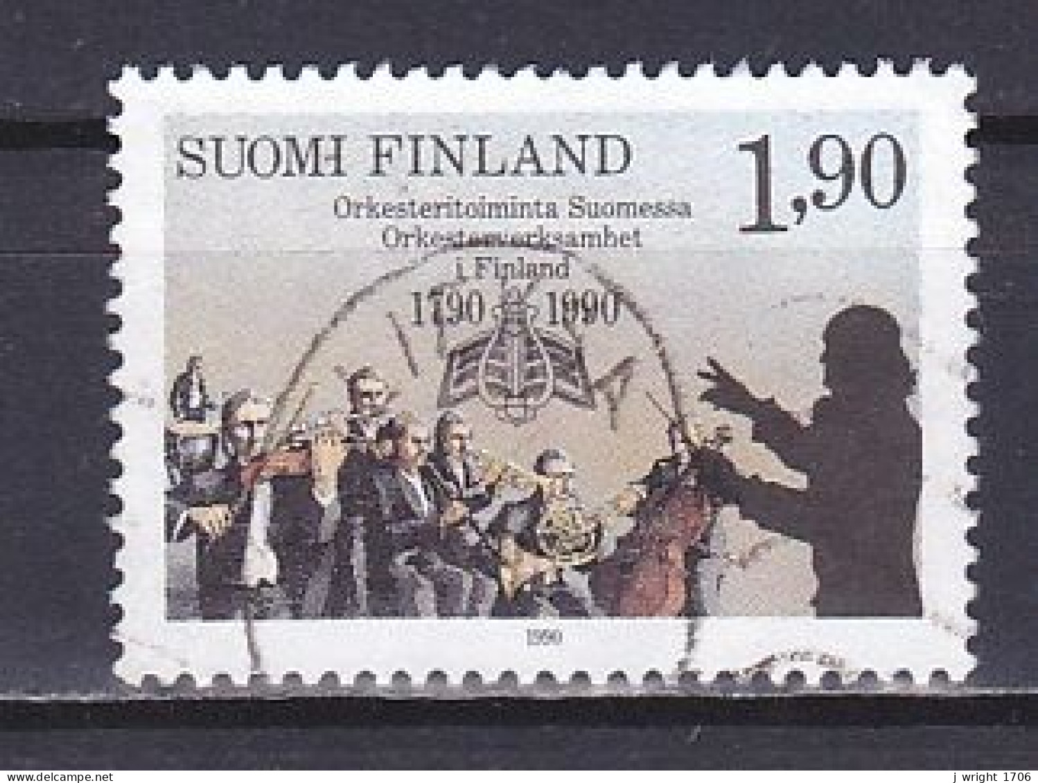 Finland, 1990, Turku Musical School Bicentenary, 1.90mk, USED - Usados